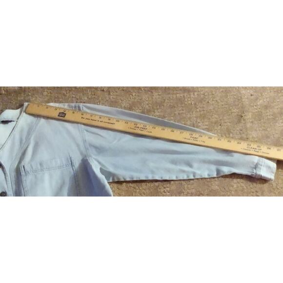 VTG Giorgio Sant Angelo Long Sleeve Women's V Neck Small Denim Button Up Shirt - Picture 8 of 10